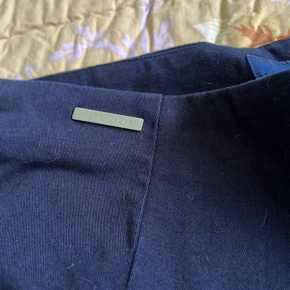 Polo Ralph Lauren Navy Blue Skinny Trousers - Size 2. Flat front, side zip. - Picture 3 of 6